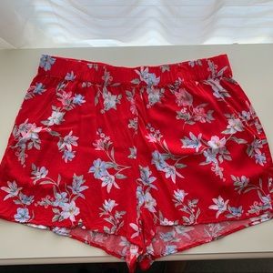 H&M Red Floral Shorts